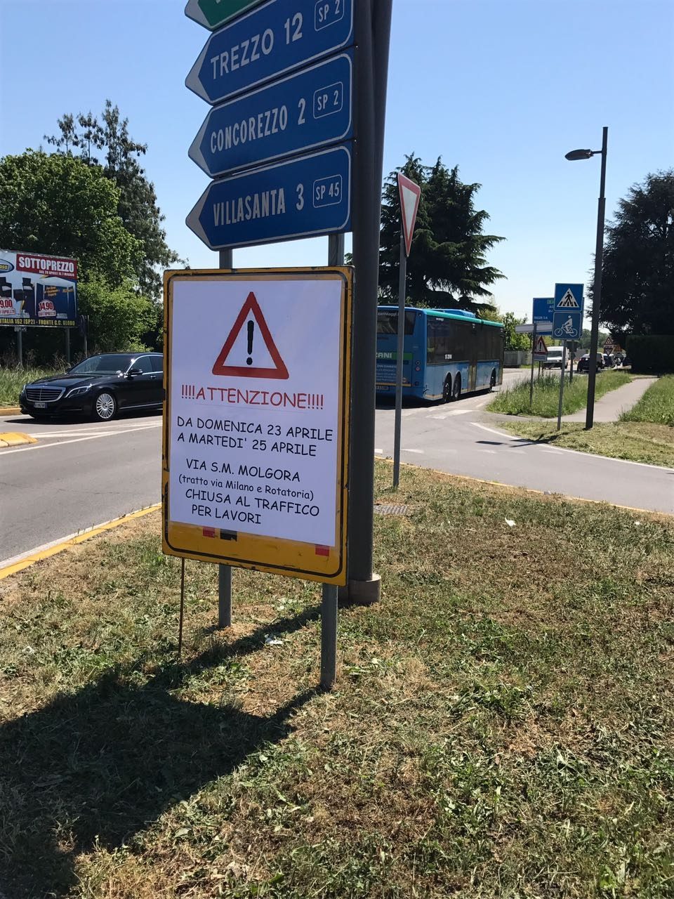 Vimercate: via S. Maria Molgora chiusa al traffico