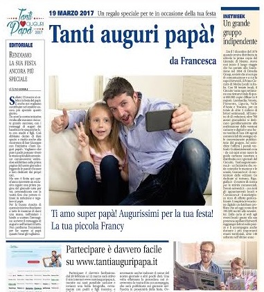 Inviateci messaggi e fotografie  per fare gli auguri al vostro papà