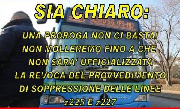 Le linee bus salve “simbolicamente”