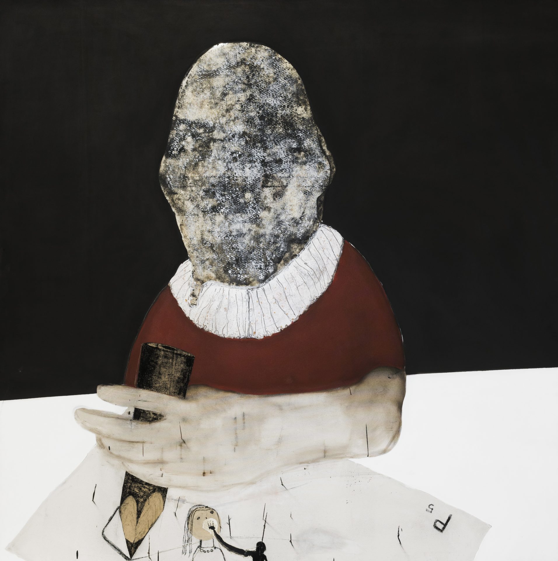 Marco Fantini, Celibataire, 2016, tecnica mista su tela, 170x170 cm