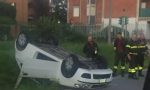 Auto ribaltata, paura a Bernareggio