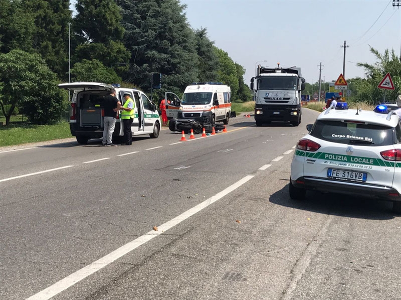 Bellusco: incidente lungo la provinciale. Grave un 54enne VIDEO