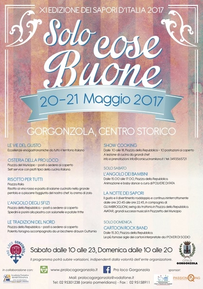 Gorgonzola: il 20 e il 21 maggio torna la Sagra dei Sapori d’Italia