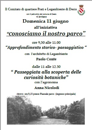 Desio, “Conosciamo il nostro Parco” con Comitato Prati e Legambiente