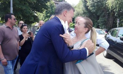 La Meloni e La Russa questa mattina a Monza con Allevi e Maffè