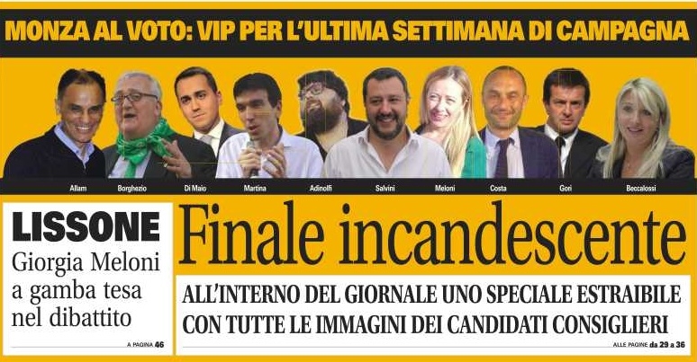 Monza al voto, finale incandescente. Vip per l’ultima settimana di campagna