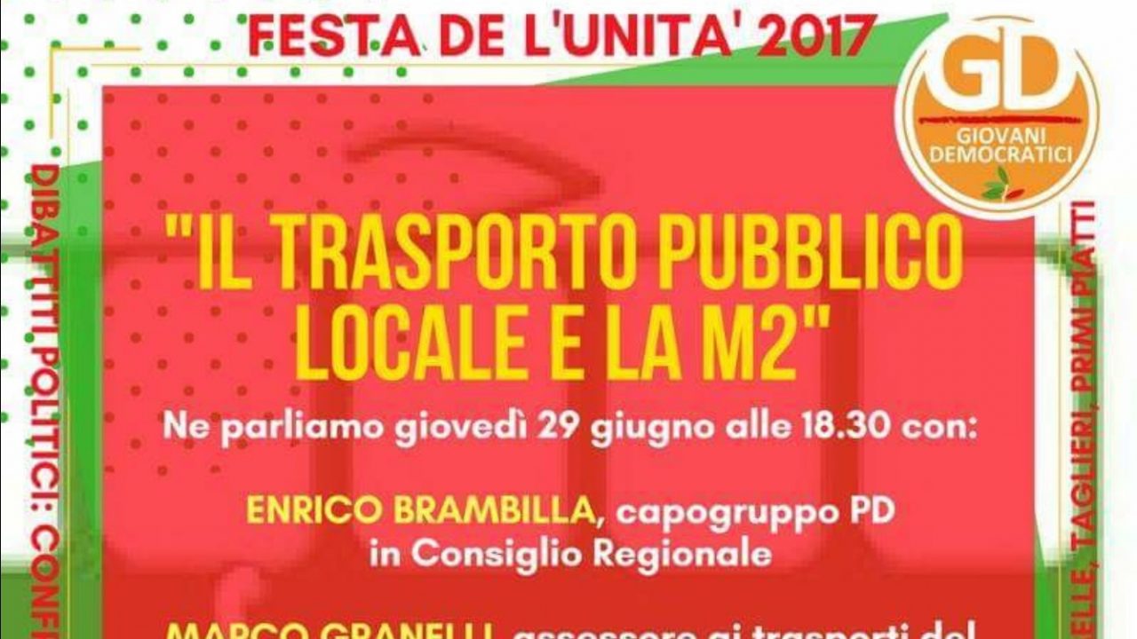 Vimercate: alla festa del Pd si parla di Metropolitana
