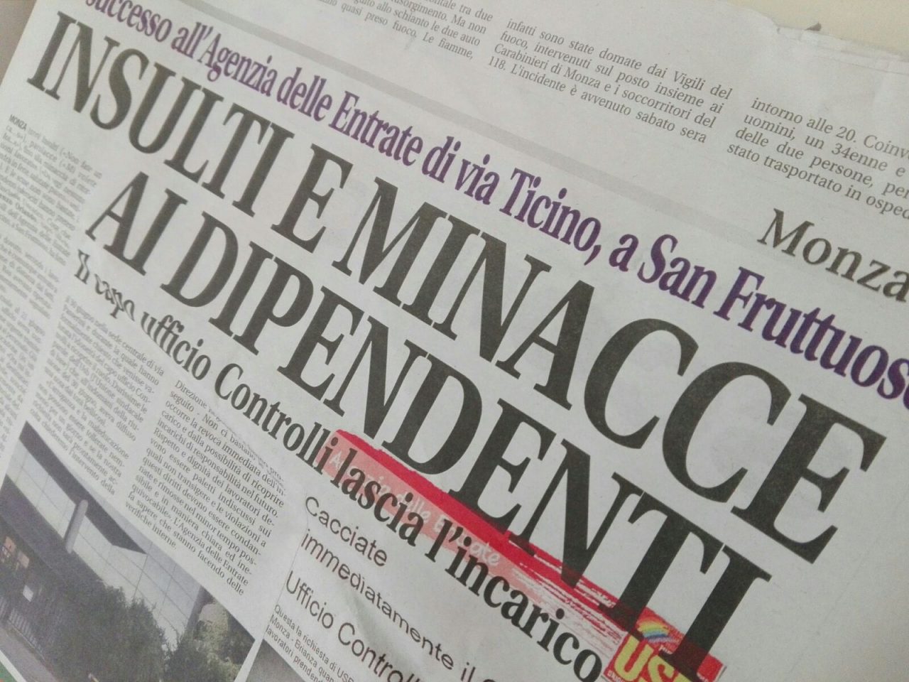 Agenzia delle entrate, capo ufficio di Monza costretto a lasciare