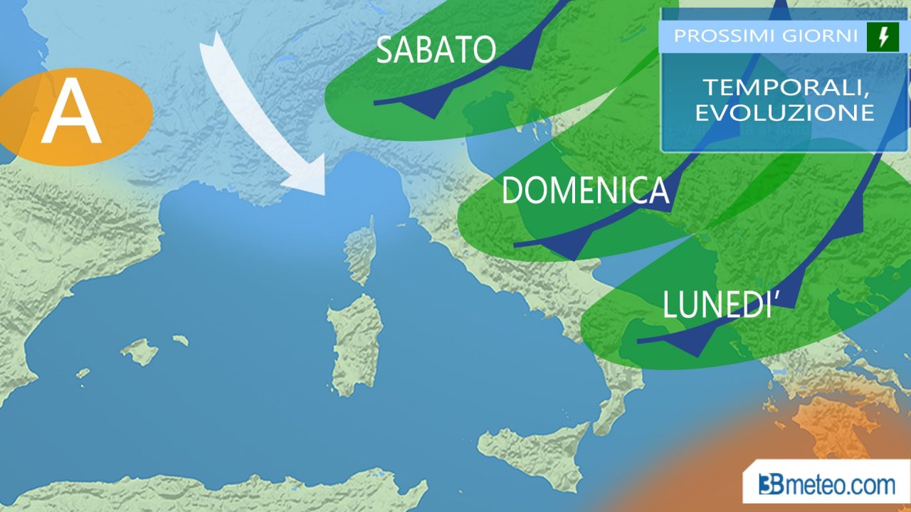 Meteo del weekend: venti forti e temporali al Nord. Poi torna il sole