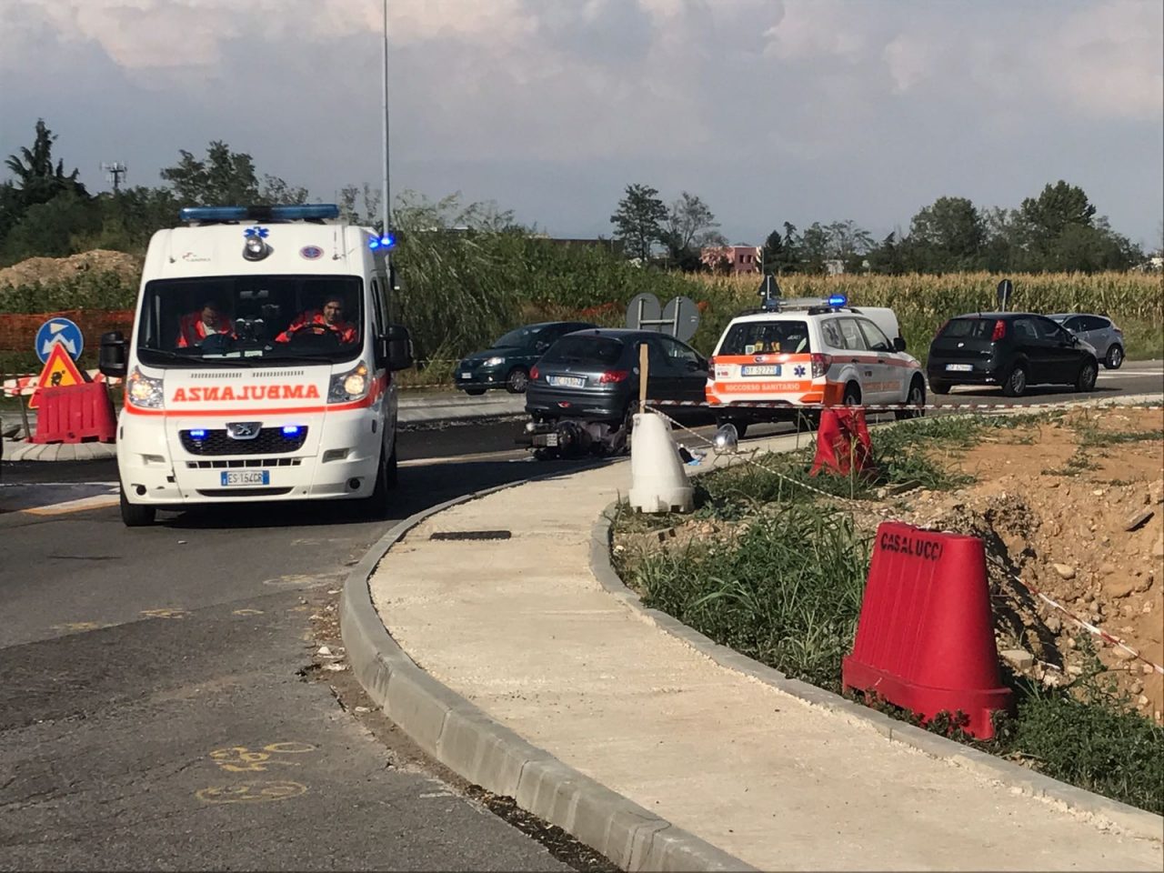 Bellusco: perde il controllo del motorino , ferito 47enne
