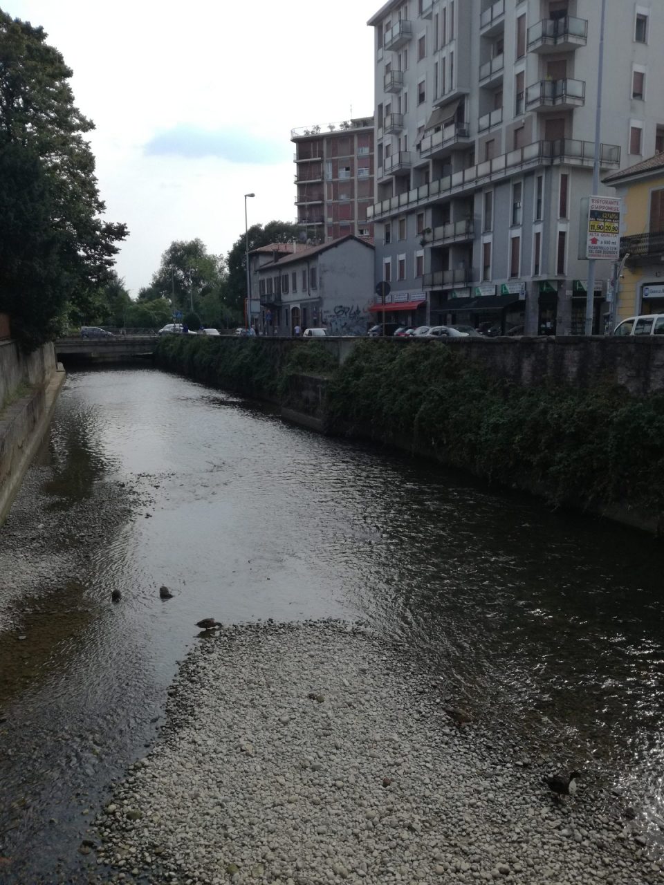Monza, la surreali immagini del Lambro in secca in pieno centro