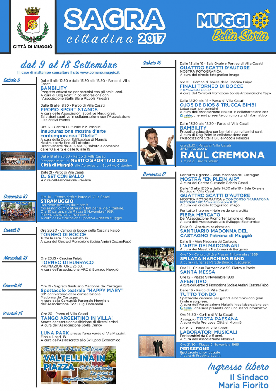 Muggiò: dal 9 settembre torna la sagra cittadina