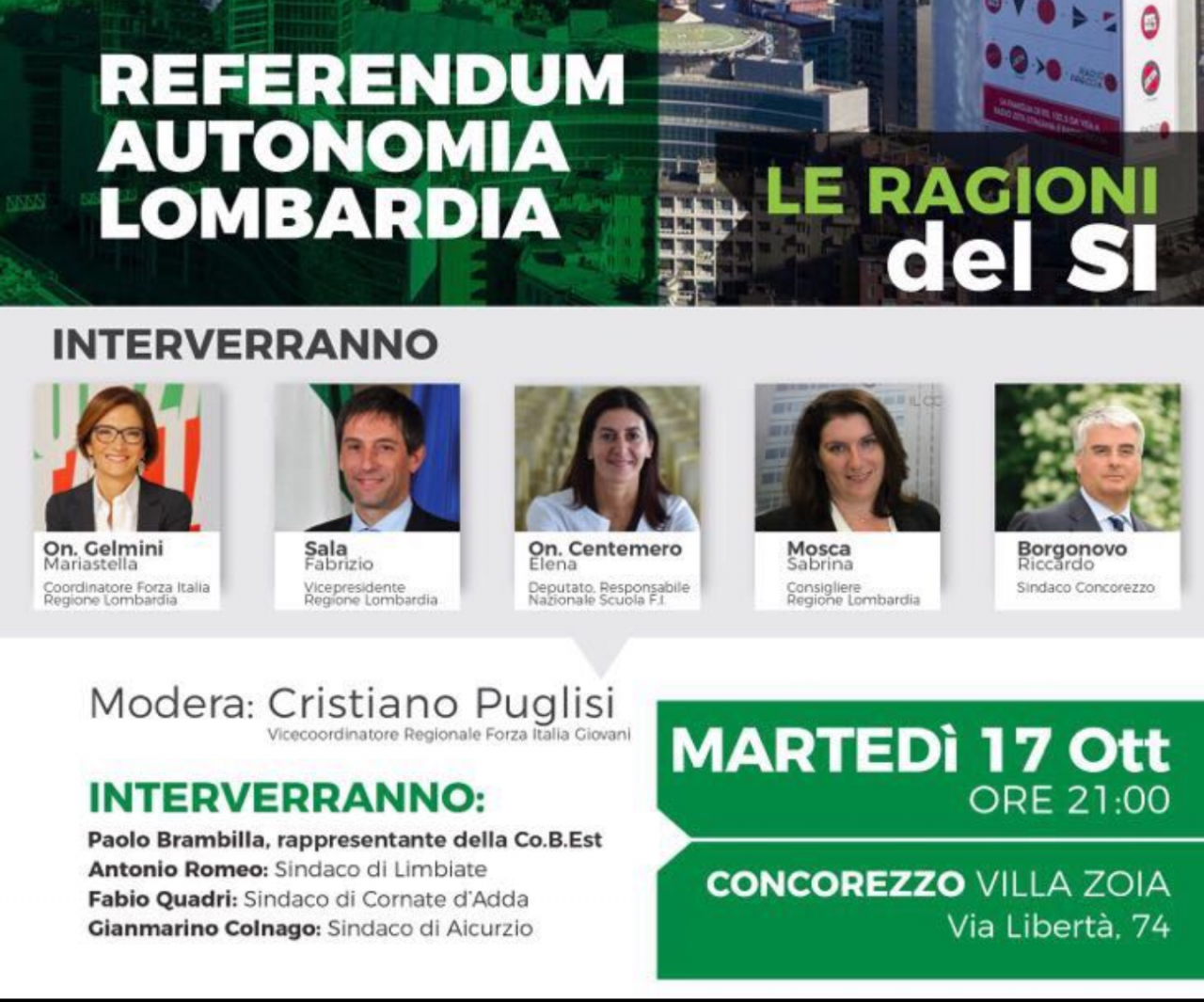 Concorezzo, si parla di referendum con un parterre de rois