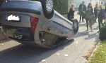 Violento scontro in viale Brianza: un'auto si è ribaltata finendo sulla ciclabile
