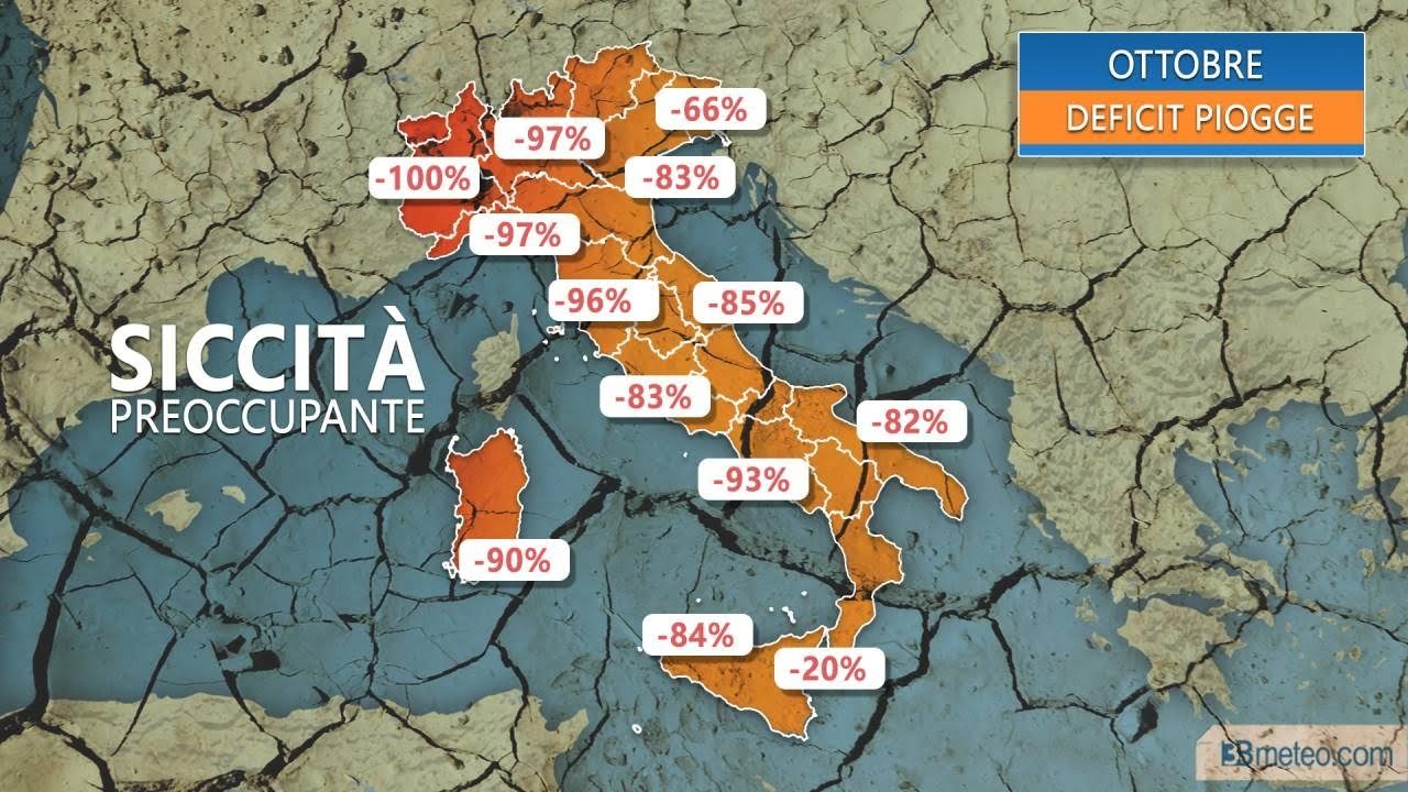 Siccità: si chiude l’ottobre più secco degli ultimi 60 anni