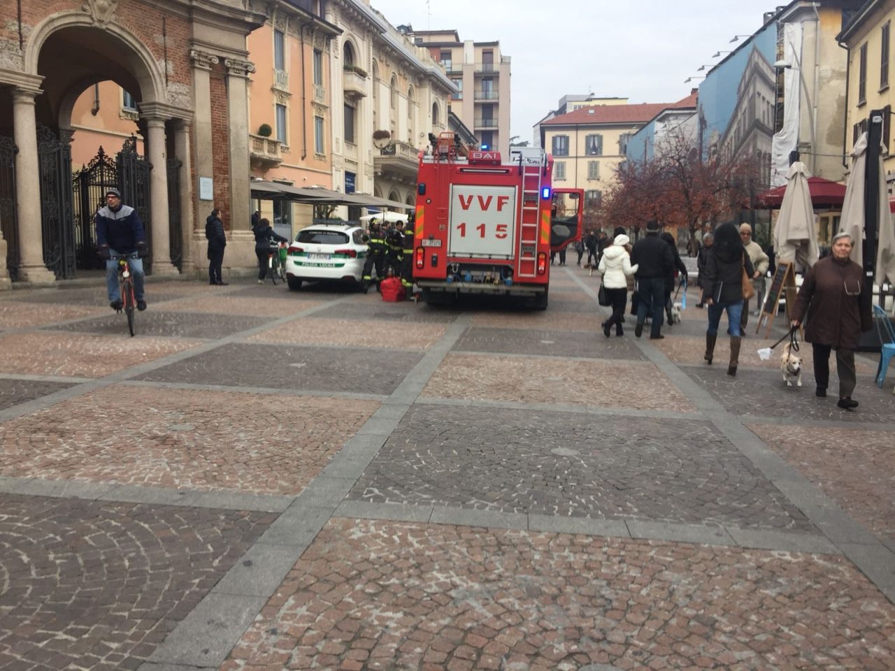 Disavventura per un cagnolino in centro a Monza