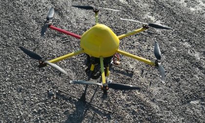 Drone in volo sopra il Ctl3 per prevenire gli allagamenti