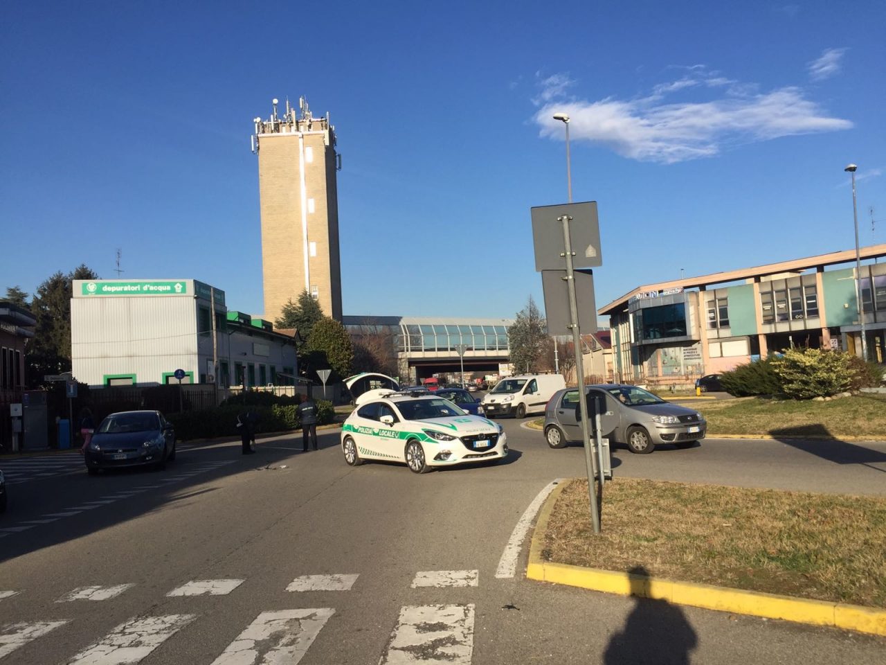 Grave incidente per un motociclista Intervento in corso
