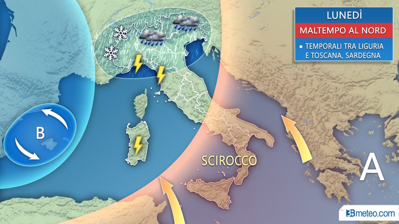Altro maltempo in arrivo al Nord