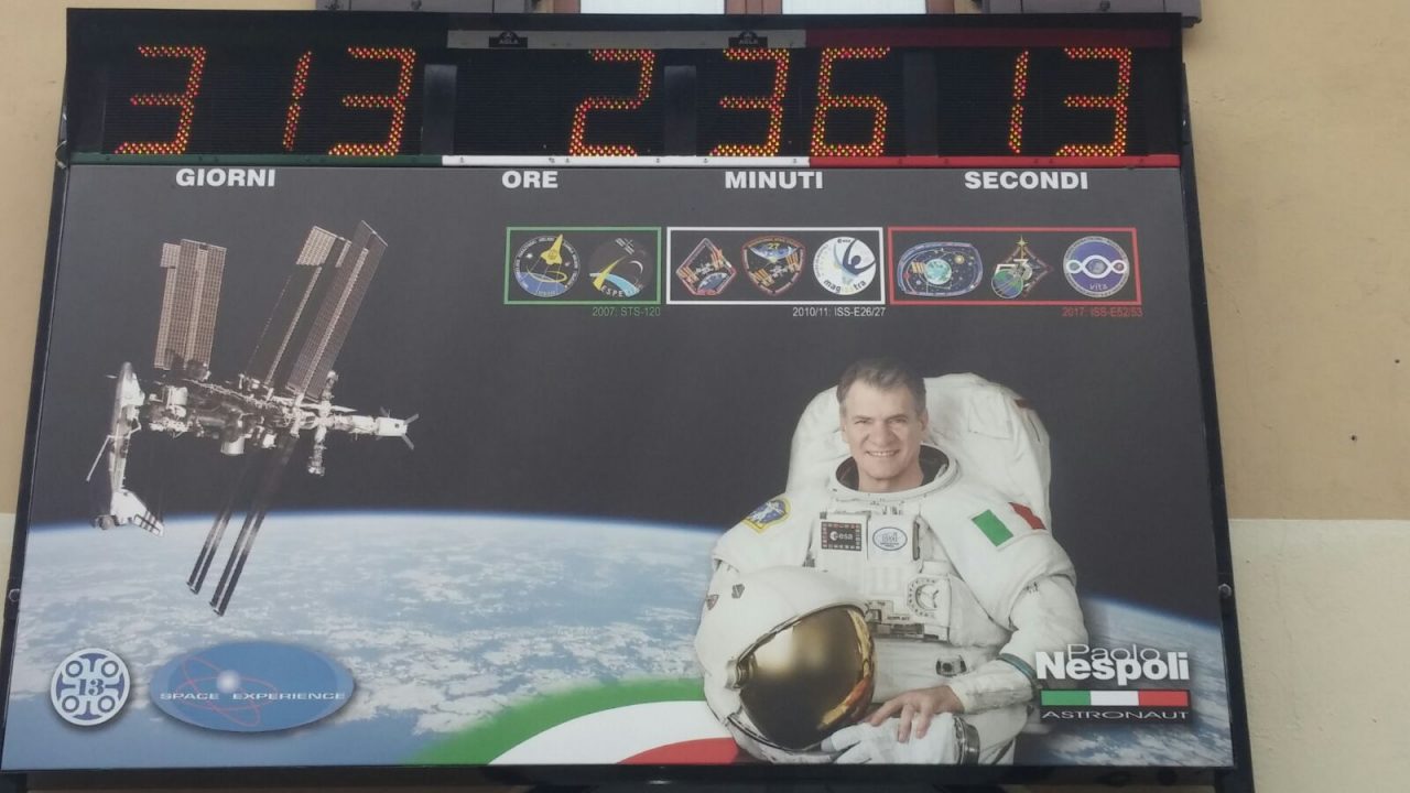 Riacceso il tabellone per Paolo Nespoli