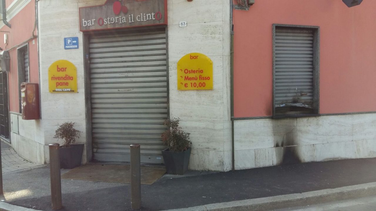 Dato alle fiamme il bar osteria Il Clinto: è la seconda volta in pochi giorni