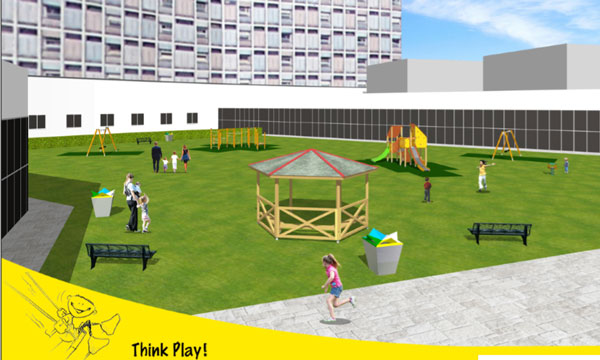 Parco giochi colorato in ospedale