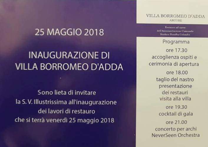 Inviti falsi per Villa Borromeo, denuncia contro ignoti del sindaco