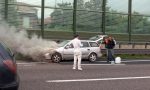 Auto prende fuoco in A4: traffico in tilt