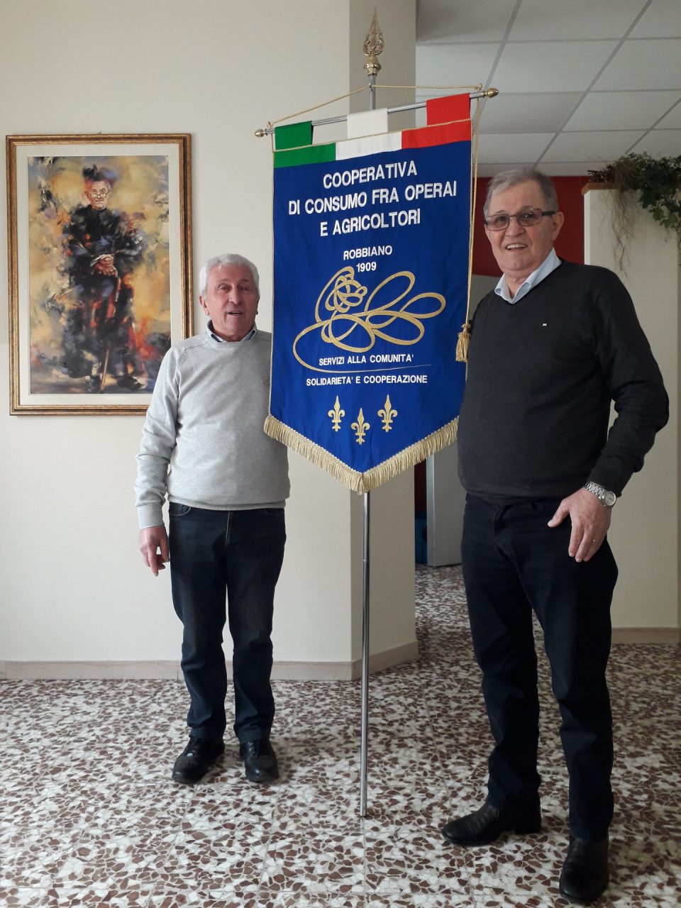 Cooperativa Robbiano nuovo consiglio e gagliardetto