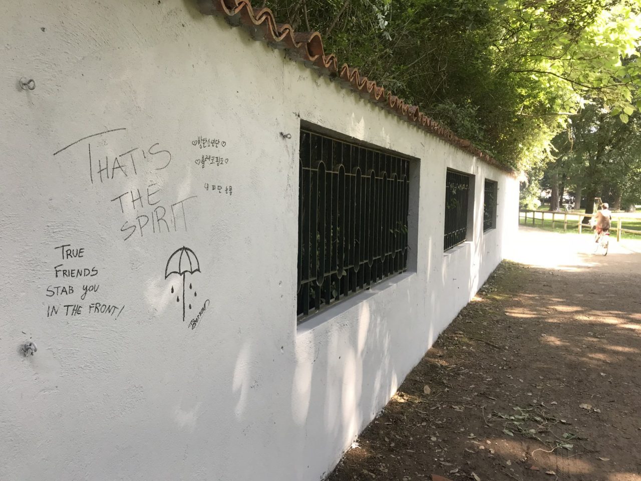 Il muro imbiancato già imbrattato dopo 12 ore