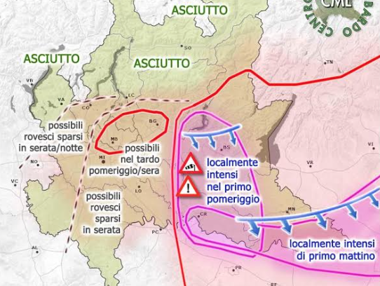 Meteo Brianza: temporali in arrivo in serata