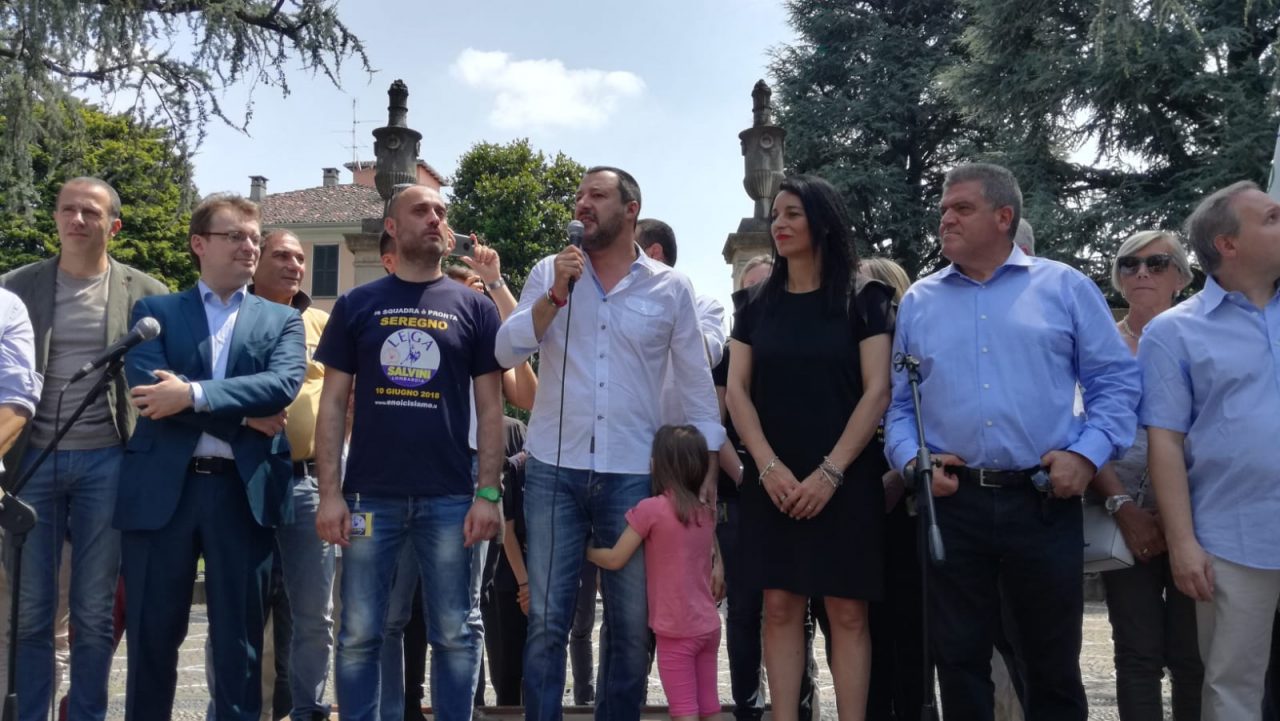 Matteo Salvini a Seregno per sostenere Ilaria Cerqua VIDEO