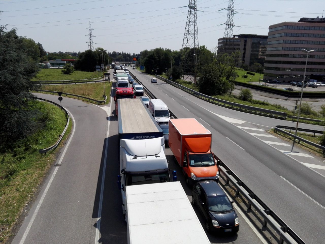 Traffico intenso da Agrate verso Monza