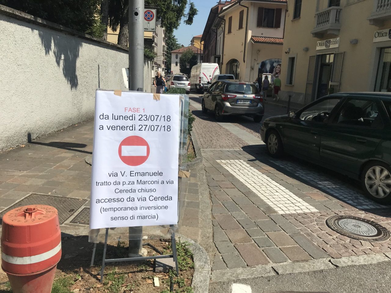 A Vimercate chiude via Vittorio Emanuele II