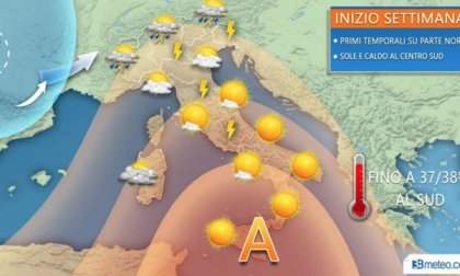 Tornano i temporali al nord caldo africano al sud