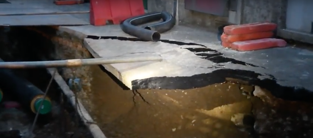 Fuga di gas nel cantiere stradale a Monza FOTO E VIDEO