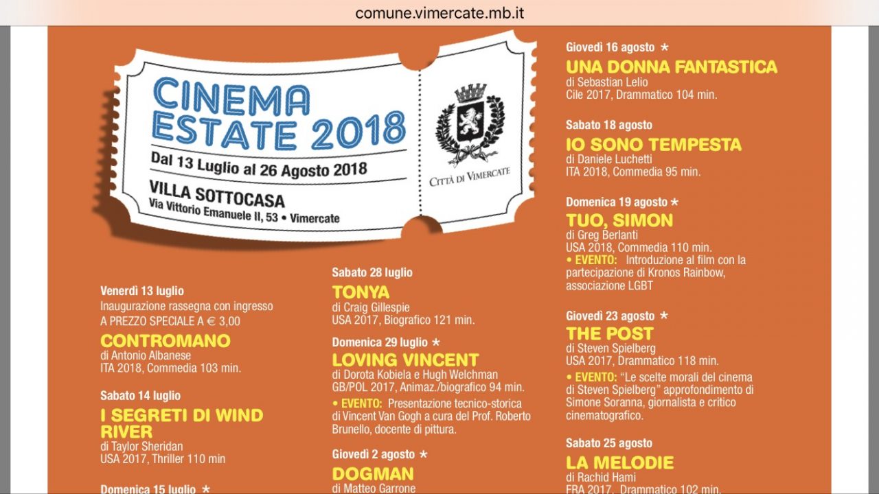 Si alza il sipario su Cinema estate