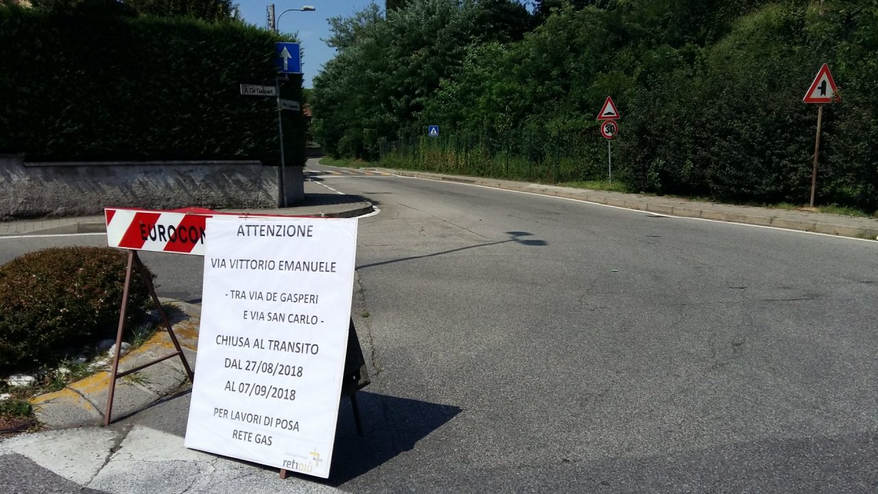 A Triuggio strada chiusa per lavori