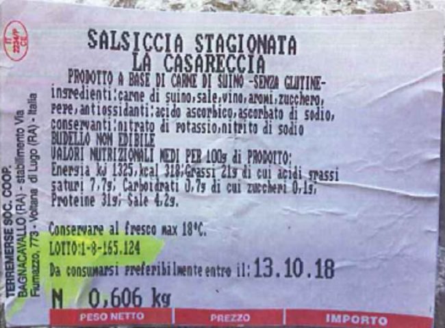 Allarme salmonella: richiamato un lotto di salsicce