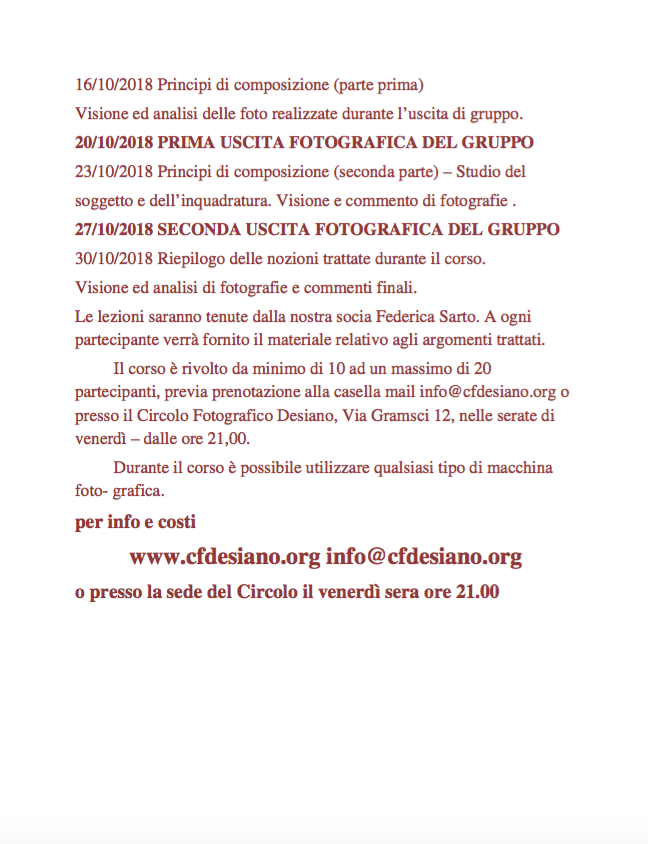 corsi di fotografia in Brianza
