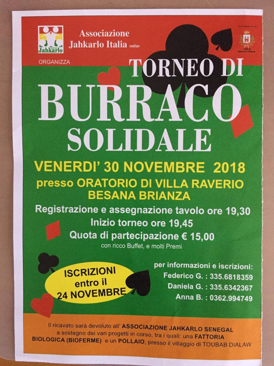 Torneo di Burraco solidale per l’Africa