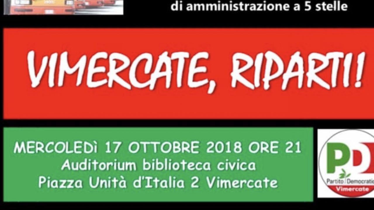 Il Pd contro la Giunta 5 Stelle: “Vimercate, riparti”