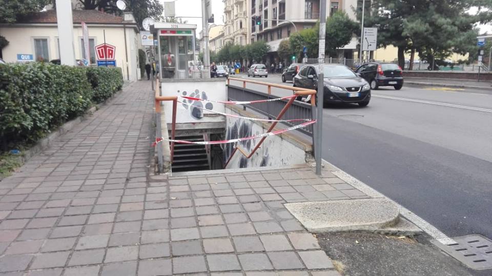 Monza, cadono calcinacci, chiuso sottopasso