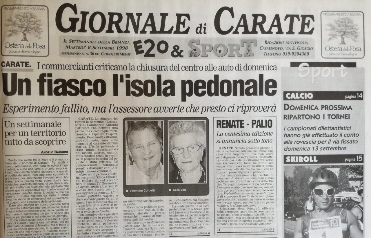 Carate e la Brianza: sabato il convegno per i 20 anni del nostro Giornale