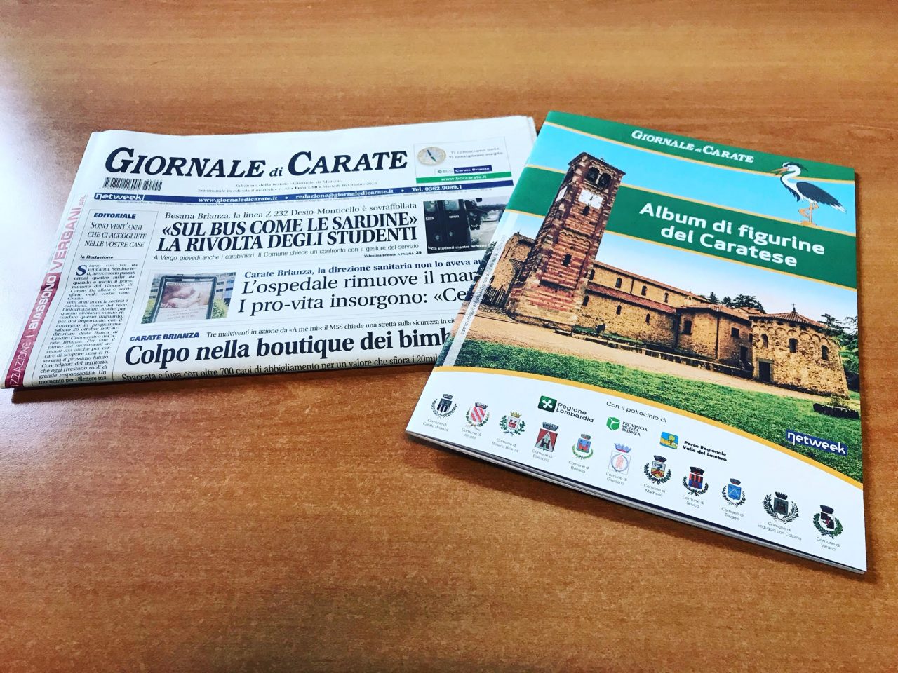 Album di figurine in regalo con il Giornale di Carate