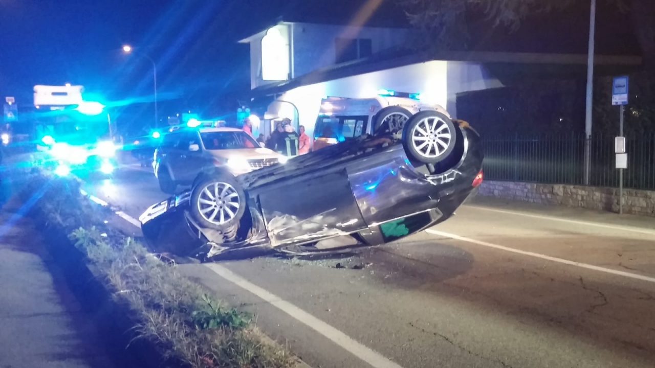 Grave ribaltamento a Lentate: due feriti VIDEO FOTO