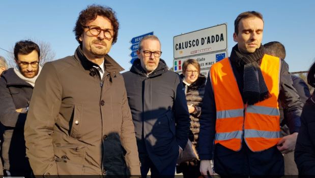 Ponte di Paderno, è in corso il sopralluogo del ministro Toninelli FOTO e VIDEO
