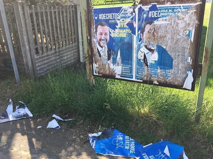 Strappati i manifesti di Salvini; Lega: “Soliti rosiconi”