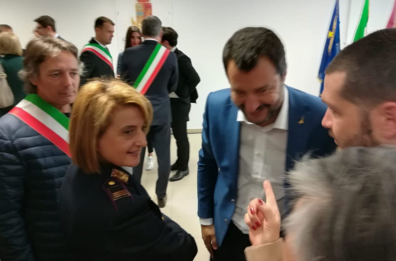 Il vicepremier Matteo Salvini a Monza per inaugurare la Questura VIDEO