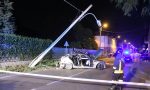 Macherio: auto si schianta contro un palo della luce FOTO VIDEO